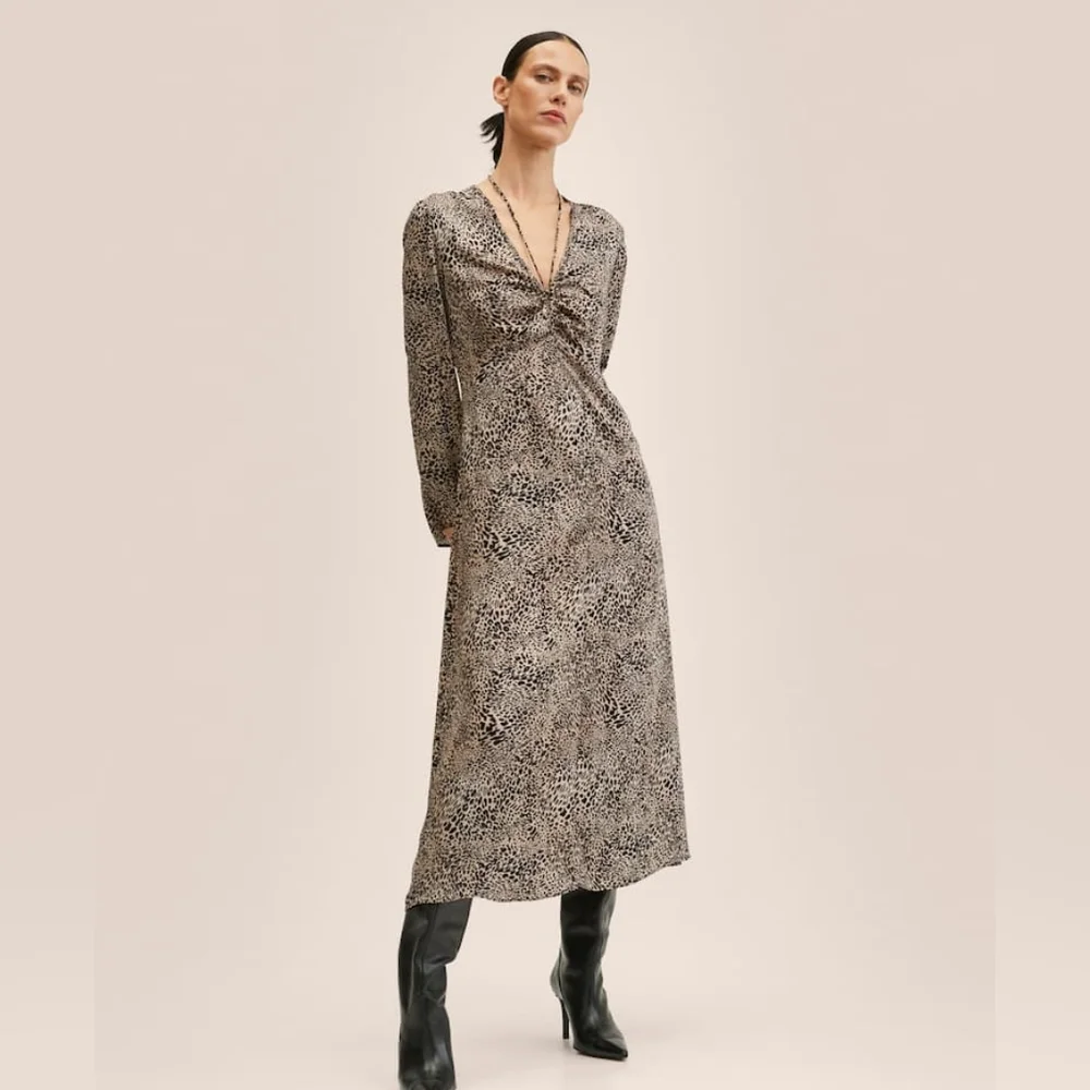 Mango Leopard Print Dress lightweight size USA 12 mango xxl - Picture 2 of 4